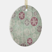 Décoration En Céramique Snowflakes en bois usé Noël (Droite)