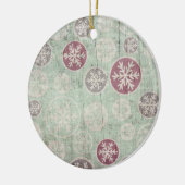 Décoration En Céramique Snowflakes en bois usé Noël (Gauche)