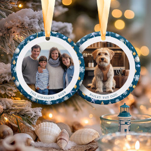 Décoration En Céramique Snowflakes & Nautical Family Christmas 2 Photos