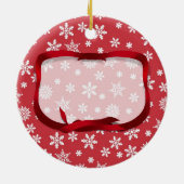 Décoration En Céramique Snowflakes on Red Background (Dos)
