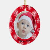 Décoration En Céramique Snowflakes Photo unique Noël personnalisé (Droite)