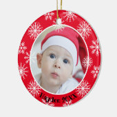 Décoration En Céramique Snowflakes Photo unique Noël personnalisé (Gauche)