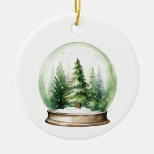 Décoration En Céramique Snowglobe avec arbres de Noël