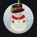 Décoration En Céramique Snowman<br><div class="desc">Cute Snowman Apportez beaucoup plus de joie de vacances à votre arbre avec un ornement céramique personnalisé. Ajoutez vos photos préférées,  images et messages personnels sur les 2 faces de l'ornement. Un brin de fil doré permet d'afficher ce magnifique souvenir facilement.</div>