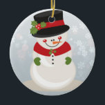 Décoration En Céramique Snowman<br><div class="desc">Cute Snowman Apportez beaucoup plus de joie de vacances à votre arbre avec un ornement céramique personnalisé. Ajoutez vos photos préférées,  images et messages personnels sur les 2 faces de l'ornement. Un brin de fil doré permet d'afficher ce magnifique souvenir facilement.</div>