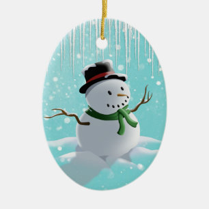 Décoration En Céramique Snowman