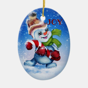 Décoration En Céramique Snowman