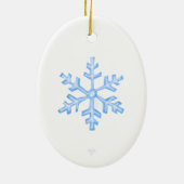 Décoration En Céramique Snowman and Blue Snowflake Ceramic Oval Ornament (Dos)