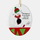 Décoration En Céramique Snowman Bowler (Droite)