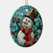 Décoration En Céramique Snowman en verre tendu Personnalisé (Droite)