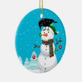 Décoration En Céramique Snowman et le Corbeau Noël (Droite)