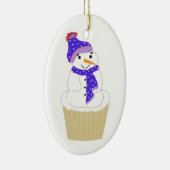Décoration En Céramique Snowman gelé avec Accessoires Bleus (Droite)