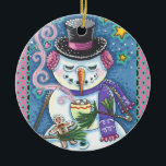 DÉCORATION EN CÉRAMIQUE SNOWMAN, GINGERPREAD MAN & MUG OF CHOCOLAT CHAUD<br><div class="desc">HEUREUX DE VOUS REGARDER EN PROFITANT DES PLAISIRS D'HIVER. ORNEMENT DE FEMME DE NEIGE BLANC ET CHARMANT * Personnaliser ... ..Chercher Les Objets Correspondants Susan Brack Designs</div>
