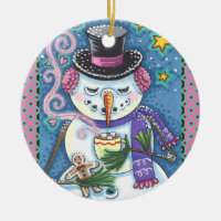 SNOWMAN, GINGERPREAD MAN & MUG OF CHOCOLAT CHAUD