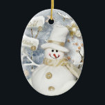 Décoration En Céramique Snowman hiver froid<br><div class="desc">Snowman hiver froid</div>