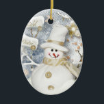 Décoration En Céramique Snowman hiver froid<br><div class="desc">Snowman hiver froid</div>