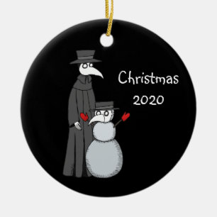 Décoration En Céramique Snowman, médecin de la peste de Noël 2020
