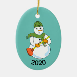 Décoration En Céramique Snowman Plumber