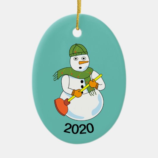 Décoration En Céramique Snowman Plumber (Devant)