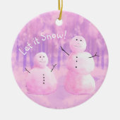 Décoration En Céramique Snowman rose et pourpre (Devant)