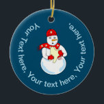 Décoration En Céramique Snowman Tooth<br><div class="desc">Un bonhomme de neige tenant une dent avec un foulard décoré de dents est un drôle de design dentaire pour les dentistes,  hygiénistes dentaires,  endodontistes,  parodontistes et orthodontistes</div>