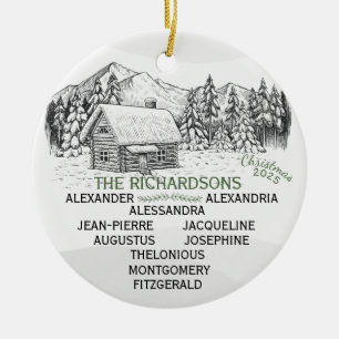 Décoration En Céramique Snowy Mountain Winter Log Cabine X10