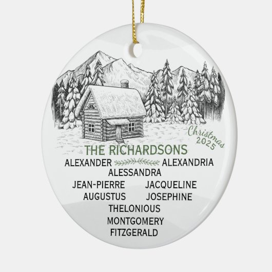 Décoration En Céramique Snowy Mountain Winter Log Cabine X10 (Gauche)