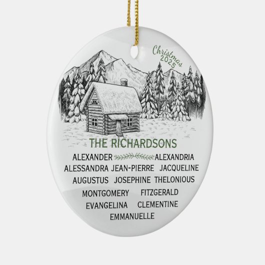 Décoration En Céramique Snowy Mountain Winter Log Cabine X13 (Droite)