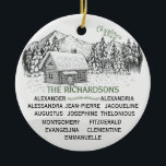 Décoration En Céramique Snowy Mountain Winter Log Cabine X13<br><div class="desc">Snowy Mountain Winter Log Cabine pour Treize (13) Noms Une belle croquis, captivante, hivernale, enneigée scène de montagne avec un cabine rond crée un sentiment chaleureux et douillet de la saison des Fêtes. C'est un subtil rappel de la paix et de l'amour de Noël. Ce design est excellent pour tous...</div>