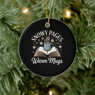 Décoration En Céramique Snowy Pages Bookish Christmas Ornament