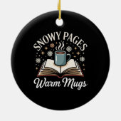 Décoration En Céramique Snowy Pages Bookish Christmas Ornament (Dos)