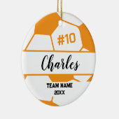 Décoration En Céramique Soccer Ball Player | Custom Name Number & Team (Droite)