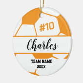 Décoration En Céramique Soccer Ball Player | Custom Name Number & Team (Gauche)