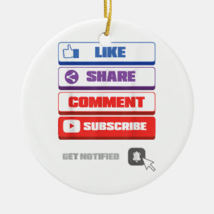 Décoration En Céramique Social Media Like Share Comment Abonnez-vous Vlogg