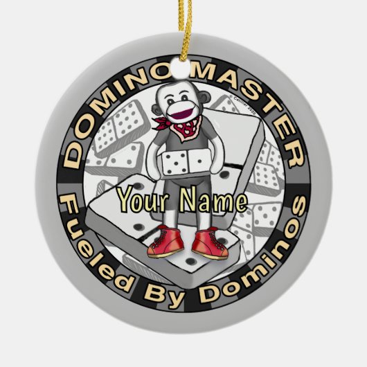 Décoration En Céramique Sock Monkey Domino Master ornament (Devant)
