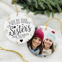 Soeurs connectées au coeur Photo Keepsaké Blanc