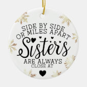Décoration En Céramique Soeurs connectées au coeur Photo Keepsaké Blanc (Devant)