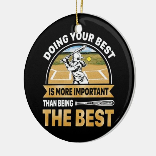 Décoration En Céramique Softball Faire de votre mieux (Gauche)