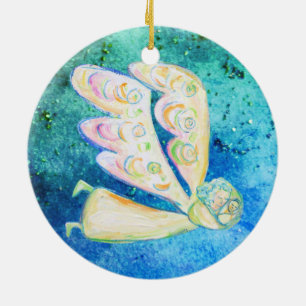 Décoration En Céramique Soin de l'ornement de l'Ange des neiges