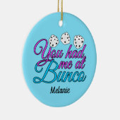 Décoration En Céramique Soirée de jeu Cute Bunco Personnalisée Bleu Noël (Droite)