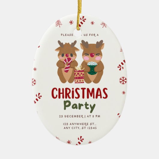 Décoration En Céramique Soirée de Noël (Devant)