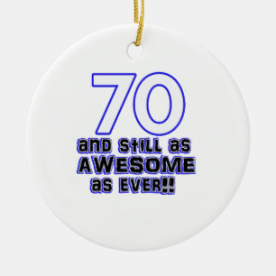 Décoration En Céramique soixante-dixième conception d'anniversaire