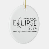 Décoration En Céramique Solar Eclipse 2024 Lieu personnalisé Commémoratif (Droite)