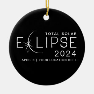 Décoration En Céramique Solar Eclipse 2024 Personnalisé Emplacement Garde 
