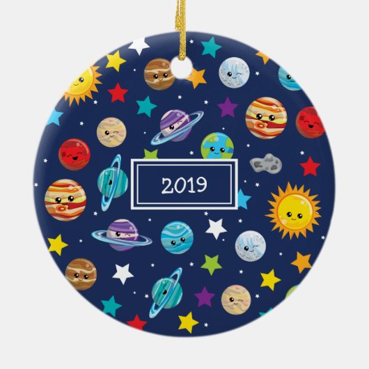 Décoration En Céramique Solar System Pattern for Kids (Dos)