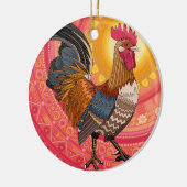 Décoration En Céramique soleil rose coq (Gauche)