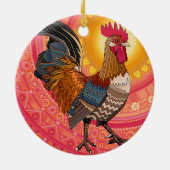Décoration En Céramique soleil rose coq (Dos)