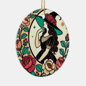 Décoration En Céramique Sorcière à fleurs (Droite)