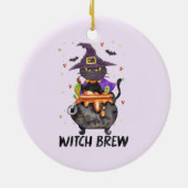 Décoration En Céramique Sorcière - Chat portant une sorcière (Dos)