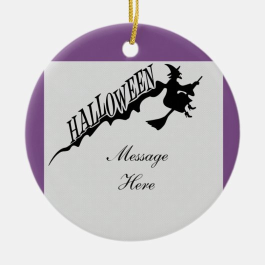 Décoration En Céramique Sorcière effrayante à cheval Halloween Thunder_Cov (Devant)